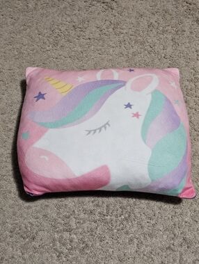Girls Fashion Decorative Unicorn Pillow 12" X 10" Excellent Condition